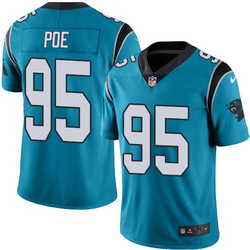 Nike Panthers #95 Dontari Poe Blue Men's Stitched NFL Limited Rush Jersey